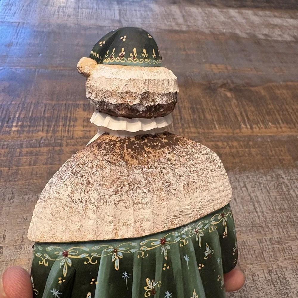 Wooden Hand Carved Painted Russian Santa Claus Statue Figurine Christmas Decor